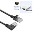 UTP CAT6a Slimline Netzwerkkabel | Winkel-/Gerade Stecker | LSZH | Schwarz | 0,25 m