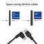 UTP CAT6a Slimline Netzwerkkabel | Winkel-/Gerade Stecker | LSZH | Schwarz | 0,25 m