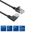 UTP CAT6a Slimline Netzwerkkabel | Winkel-/Gerade Stecker | LSZH | Schwarz | 0,25 m