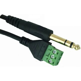 Universal 6,35mm Klinkenstecker (m) Stereo - Terminal Block Audiokabel | 0,30 m