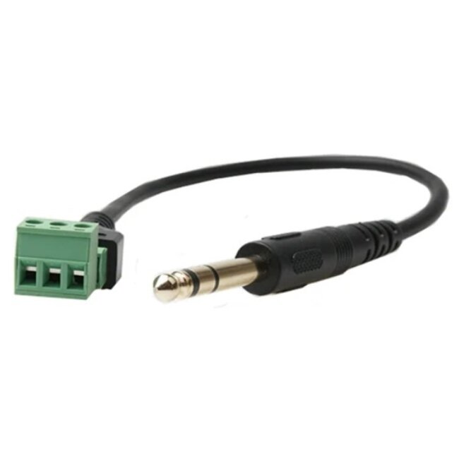 6,35mm Klinkenstecker (m) Stereo - Terminal Block Audiokabel | 0,30 m
