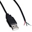USB-A Stecker - offene Kabelenden | USB 2.0 | Schwarz | 2 Meter