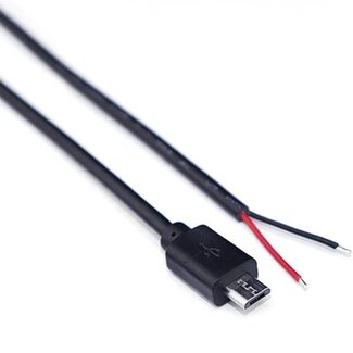 Universal Micro-USB (m) - offene Stromkabel | Schwarz | 0,30 m