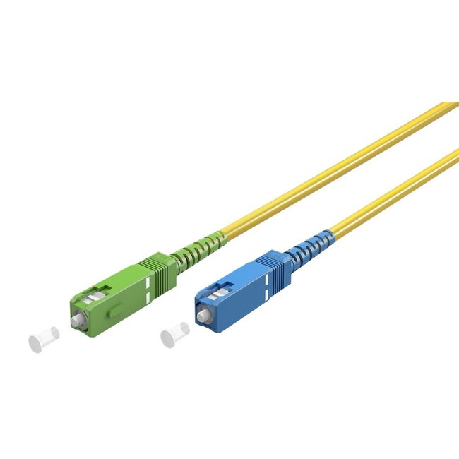 SC/UPC - SC/APC Simplex FTTH Kabel | OS2 | Gelb | LSZH | 10 Meter