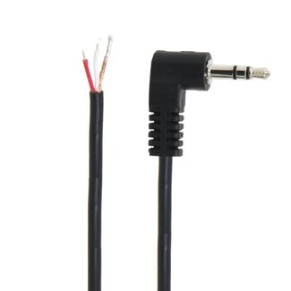 Universal 3,5mm Klinkenstecker (m) stereo gewinkelt - offenes Ende Audiokabel | schwarz | 0,30 m
