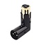 Premium XLR (m) – XLR (w) Winkeladapter | Schwarz