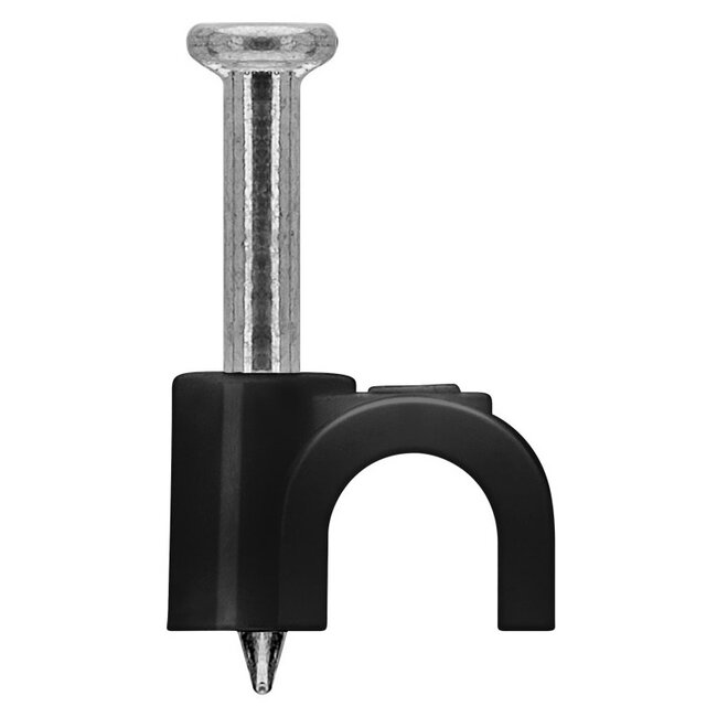 Goobay Kabelschellen mit Nagel | max. 4mm | 100 Stück | Schwarz