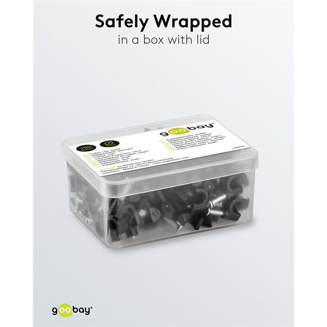 Goobay Kabelschellen mit Nagel | max. 5mm | 100 Stück | schwarz