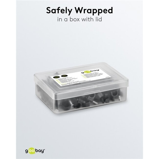 Goobay Kabelschellen mit Nagel | max. 6mm | 100 Stück | schwarz