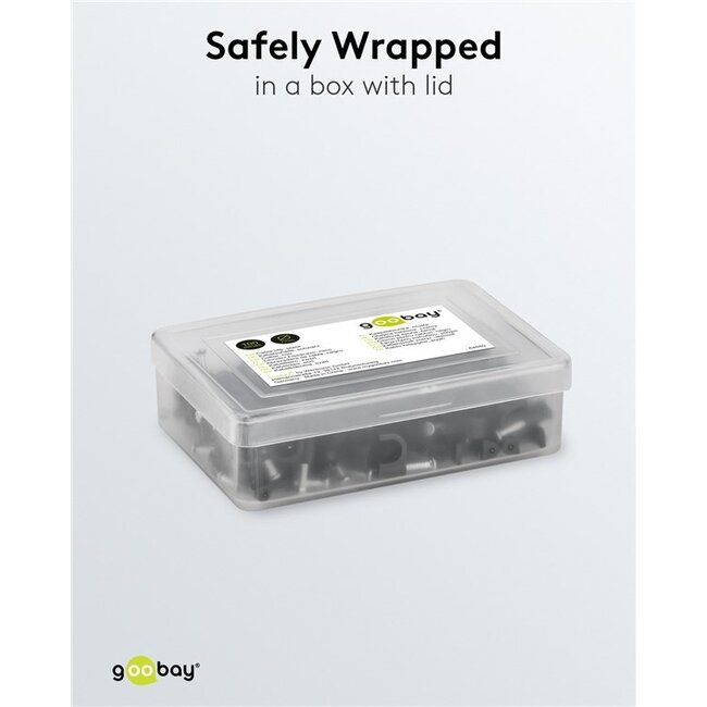 Goobay Kabelschellen mit Nagel | max. 7mm | 100 Stück | Schwarz