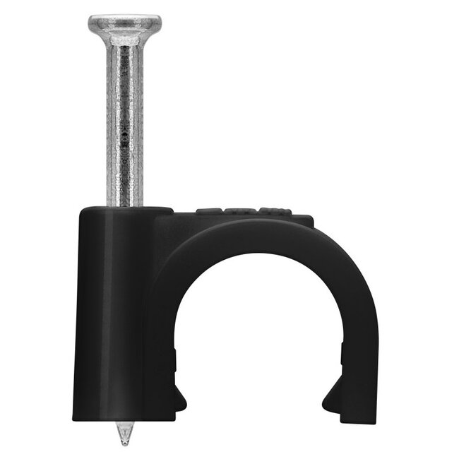 Goobay Kabelschellen mit Nagel | max. 9mm | 100 Stück | Schwarz