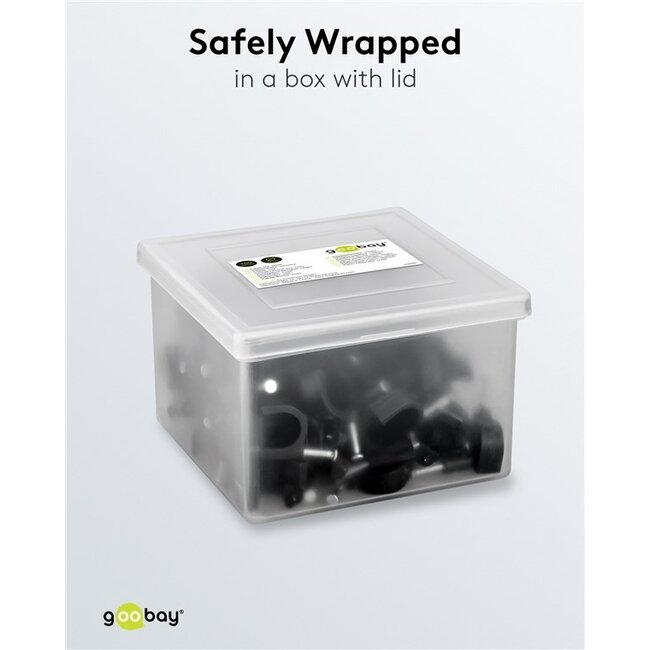 Goobay Kabelschellen mit Nagel | max. 14mm | 100 Stück | schwarz