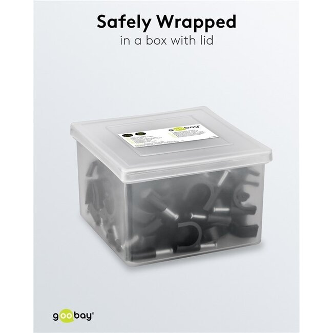 Goobay Kabelschellen mit Nagel | max. 16mm | 100 Stück | schwarz