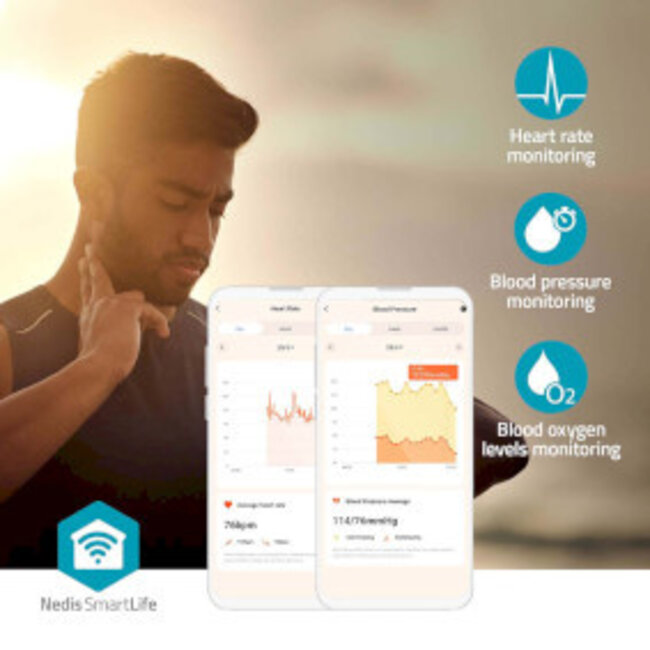 SmartLife Uhr | LCD | IP68 | 14400 Min. Akkulaufzeit | Android™ / iOS | Schwarz