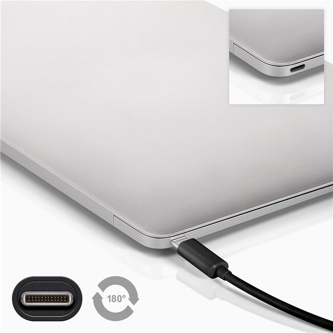 USB-C Kabel | USB 3.0 5 Gbps | PD 60W | 4K 60Hz | Schwarz | 1 Meter