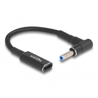 DeLOCK USB-C auf HP & Compaq Notebook Ladeadapter | 4,5 x 2,8mm (mit Pin) | 0,15 m
