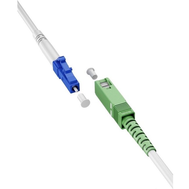 LC/UPC - SC/APC Simplex FTTH Kabel | OS2 | Weiß | LSZH | 1 Meter