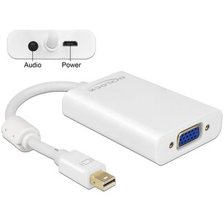 DeLOCK Premium Mini DisplayPort 1.1a auf VGA Adapter mit Audio, Weiß - 0,15 m