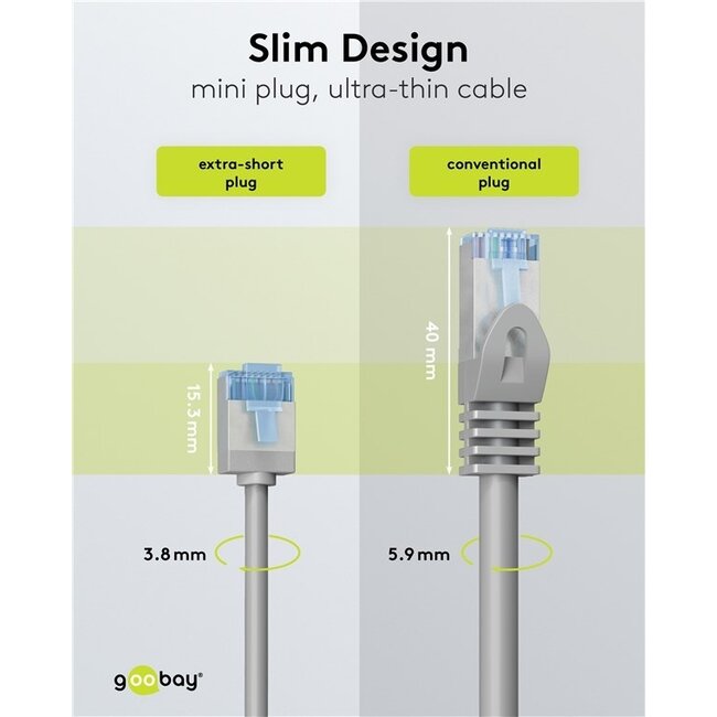 UFTP CAT6a Slimline Netzwerkkabel | LSZH | Grau | 15 Meter