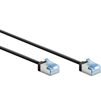 Goobay UFTP CAT6a Slimline Netzwerkkabel | LSZH | Schwarz | 15 Meter