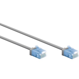 Goobay UTP CAT6a Slimline Netzwerkkabel | LSZH | Grau | 0,50 m