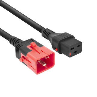 ACT Dual IEC Lock C19-C20 Stromkabel für UPS/PDU | 3x 1,50mm² | Schwarz | 1 Meter