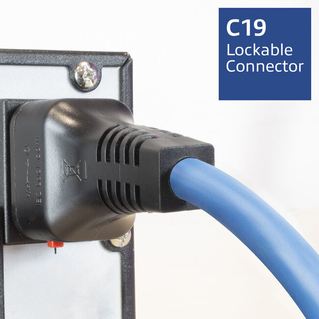 Dual IEC Lock C19-C20 Stromkabel für UPS/PDU | 3x 1,50mm² | Blau | 1 Meter