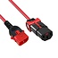 Duale IEC Lock C13-C14 Stromkabel für UPS/PDU | 3x 1,00mm² | Rot | 2 Meter
