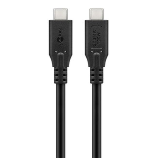 Goobay USB-C Kabel | USB4 20 Gbps | PD 100W | 4K 60Hz | Schwarz | 1,5 m
