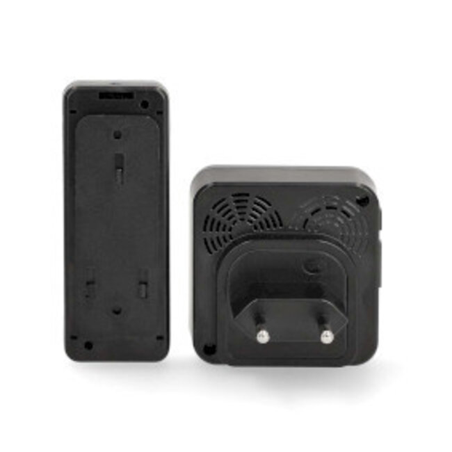 Kabellose Türklingel Set | Netzbetrieb 100-240V AC | 110 dB | 150 m Reichweite | IP55 | 58 Melodien | 1 Empfänger | Schwarz