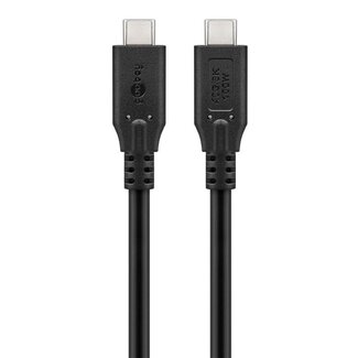 Goobay USB-C Kabel | USB4 40 Gbps | PD 100W | 8K 60Hz | Schwarz | 1 Meter