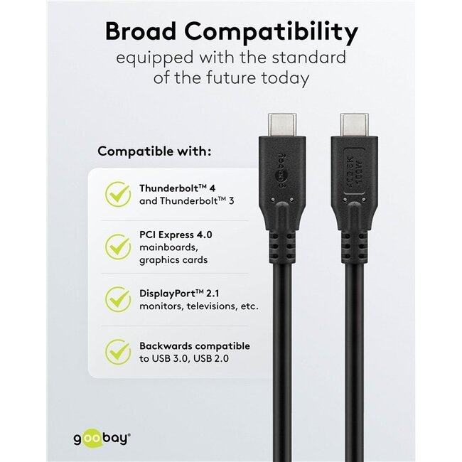 USB-C Kabel | USB4 40 Gbps | PD 100W | 8K 60Hz | Schwarz | 1,5 m