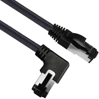 MaxTrack SFTP CAT8.1 Netzwerkkabel | Winkelstecker (links) / Gerade | LSZH | Schwarz | 1,5 m