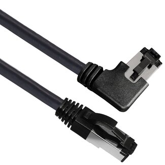 MaxTrack SFTP CAT8.1 Netzwerkkabel | 90° Winkel / Gerade | LSZH | Schwarz | 5 Meter