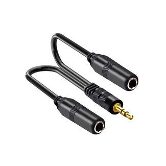 Universal 3,5mm Klinke (m) auf 2x 6,35mm Klinke (w) Stereo Splitter | vergoldet | 0,30 m