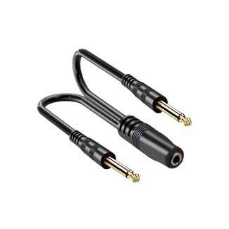 Universal 3,5mm Stereo Klinke (w) auf 2x 6,35mm Mono Klinke (m) Adapter | vergoldet | 0,30 m