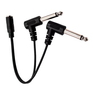 Universal 3,5mm Stereo Klinke (w) auf 2x 6,35mm Mono Klinke (m) Winkeladapter | 0,20 m