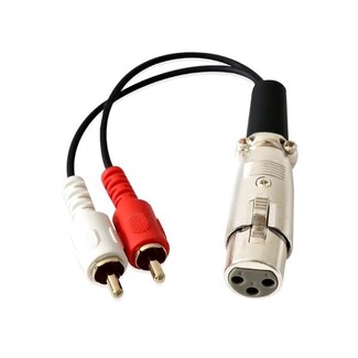Universal 1x XLR (w) - 2x RCA (m) Stereo Audio Adapterkabel | 0,15 m
