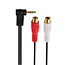 3,5mm Klinkenstecker (m) gewinkelt - Cinch Stereo (w) Adapterkabel | 0,25 m