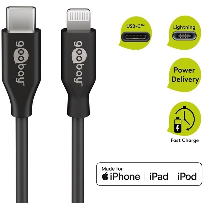 Goobay Auto-Ladegerät 27W mit 1x USB-A QC & 1x USB-C PD + Lightning-Kabel