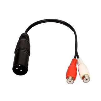 Universal 1x XLR (m) auf 2x RCA (w) Stereo Audio Adapterkabel | 0,20 m