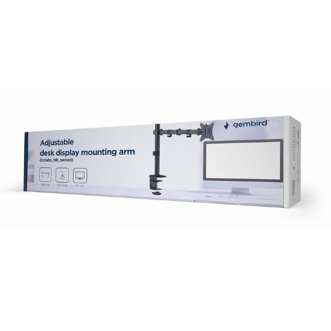 Gembird Monitorhalterung für 1 Bildschirm bis 32 Zoll | Full Motion | 3 Drehpunkte