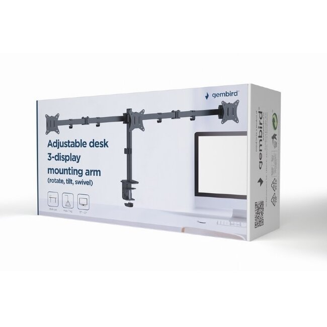 Gembird 3-Monitorhalterung bis 27 Zoll | Full Motion