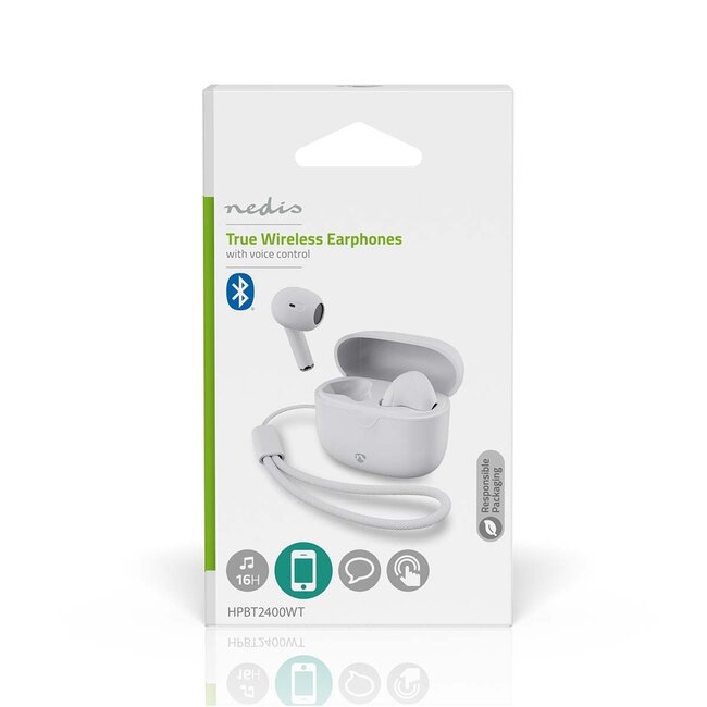 Nedis Bluetooth In-Ear Kopfhörer mit Mikrofon | Ladecase | Weiß