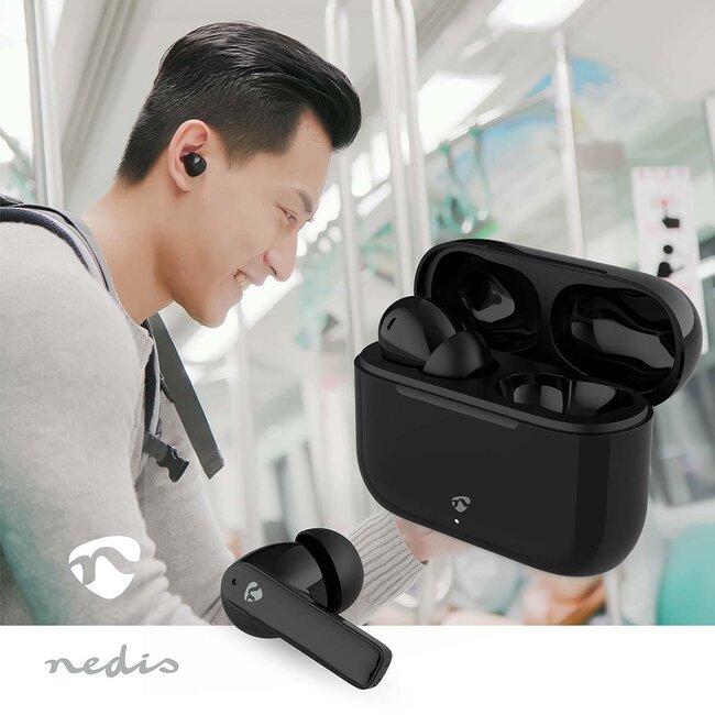 Nedis Bluetooth In-Ear Kopfhörer mit Mikrofon | ENC | Ladeetui | Schwarz