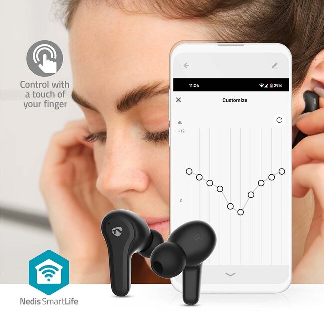Nedis SmartLife Bluetooth In-Ear Kopfhörer mit Mikrofon | ANC/ENC | Ladeetui