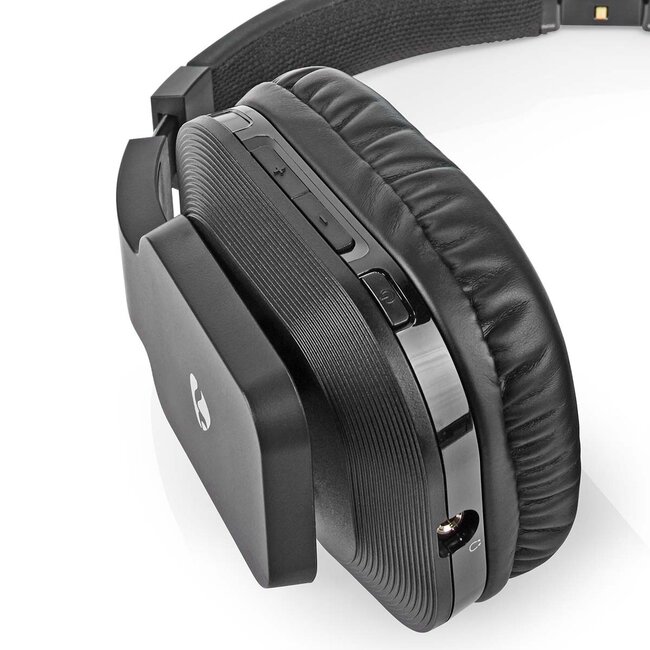 Nedis kabelloser Stereo RF Over-Ear Kopfhörer mit Ladestation | digital/analog | schwarz