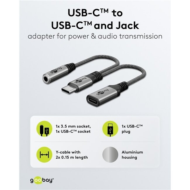 Goobay USB-C™ auf USB-C™ und 3,5 mm Klinkenadapter