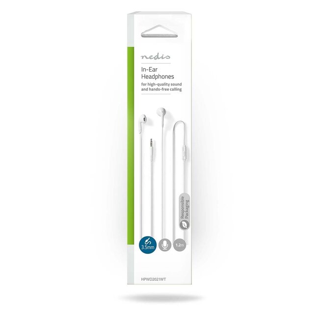 Nedis Stereo In-Ear Kopfhörer mit Mikrofon | Weiß | 1,2 m