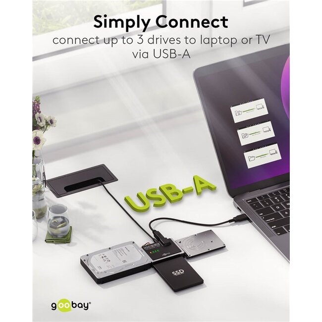 Goobay USB 3.0 Festplattenadapter für IDE und SATA
